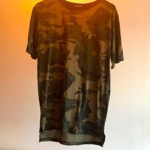 Army print short sleeved shirt